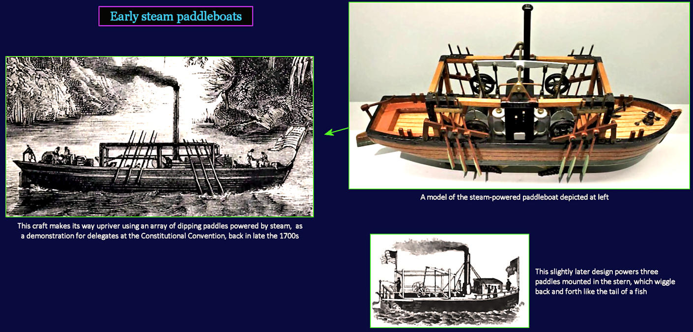 Early steam paddleboats, 1790s